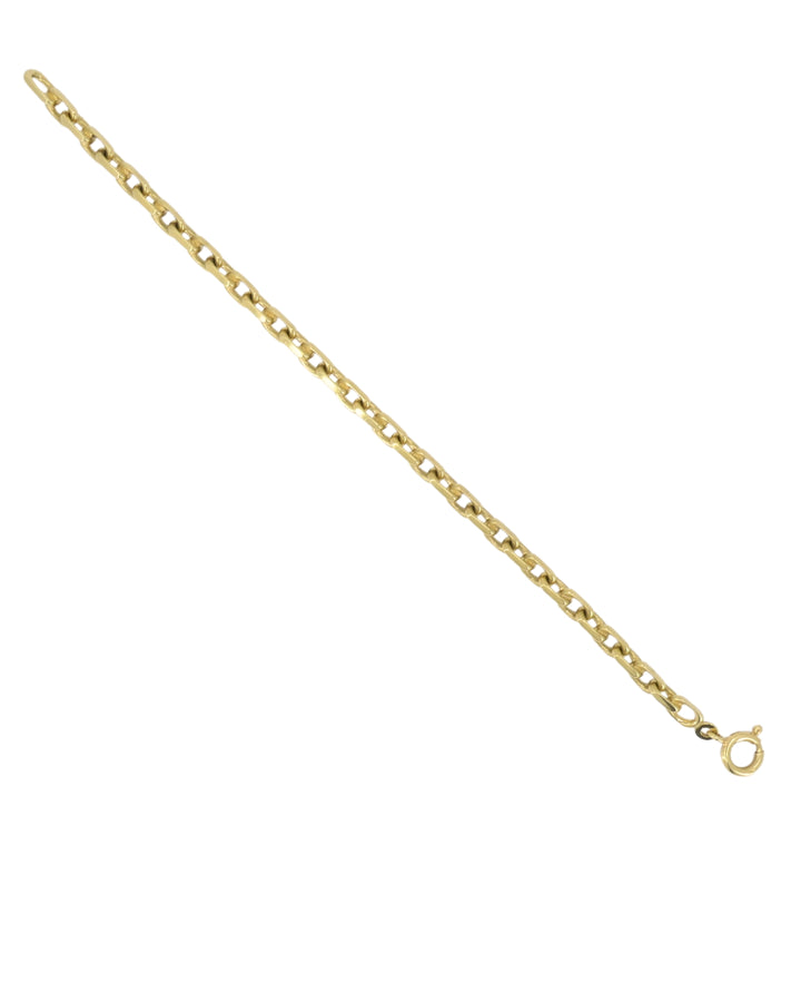 Vintage 18k Gold Charm Bracelet Oval Link Gold Bracelet