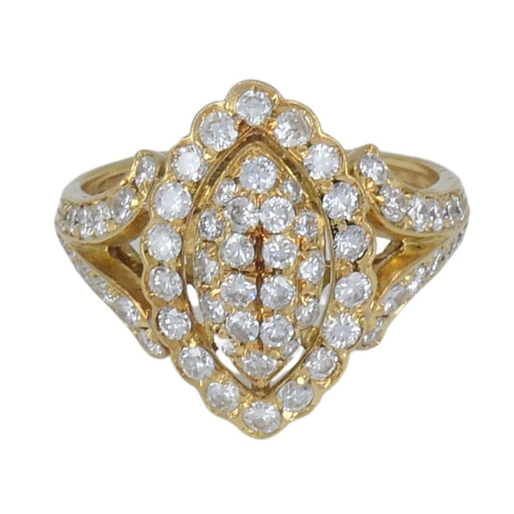 Vintage Cartier 18k Gold Diamond Marquise Cluster Ring