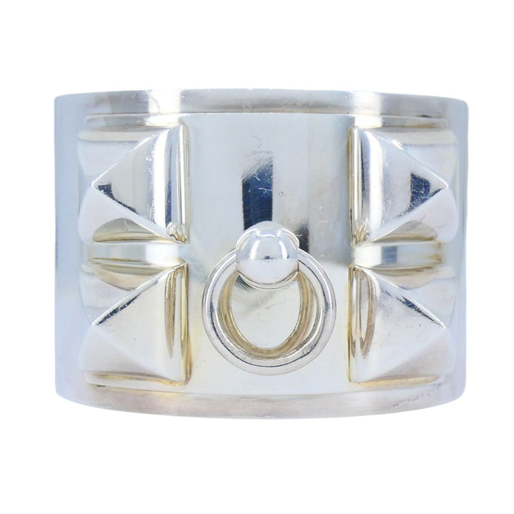 Hermès Sterling Silver Collier de Chien Cuff Bracelet
