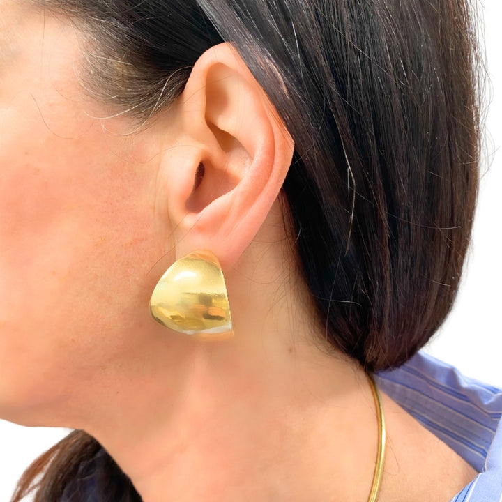 Vintage 14k Gold Sculptural Hoop Earrings