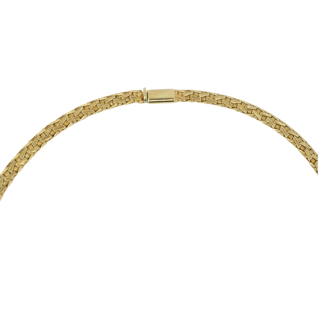 Herco Italian 14k Gold Collar Necklace Woven Design