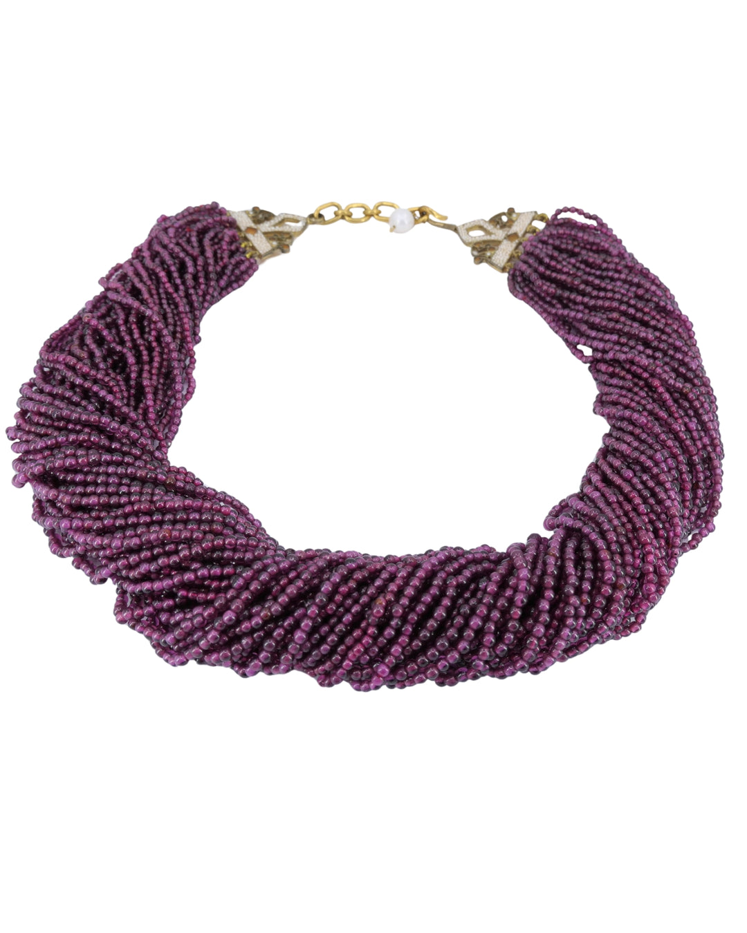Percossi Papi Collar Necklace Bead Enamel Micropearl