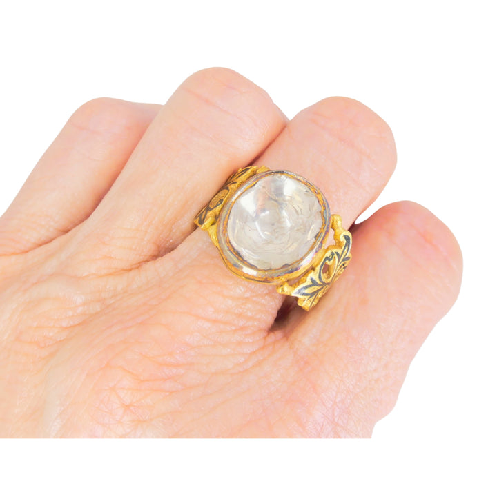 Sliced Rose Cut Diamond Ring 22k Gold Ring with Diamond Fred Leighton Victorian