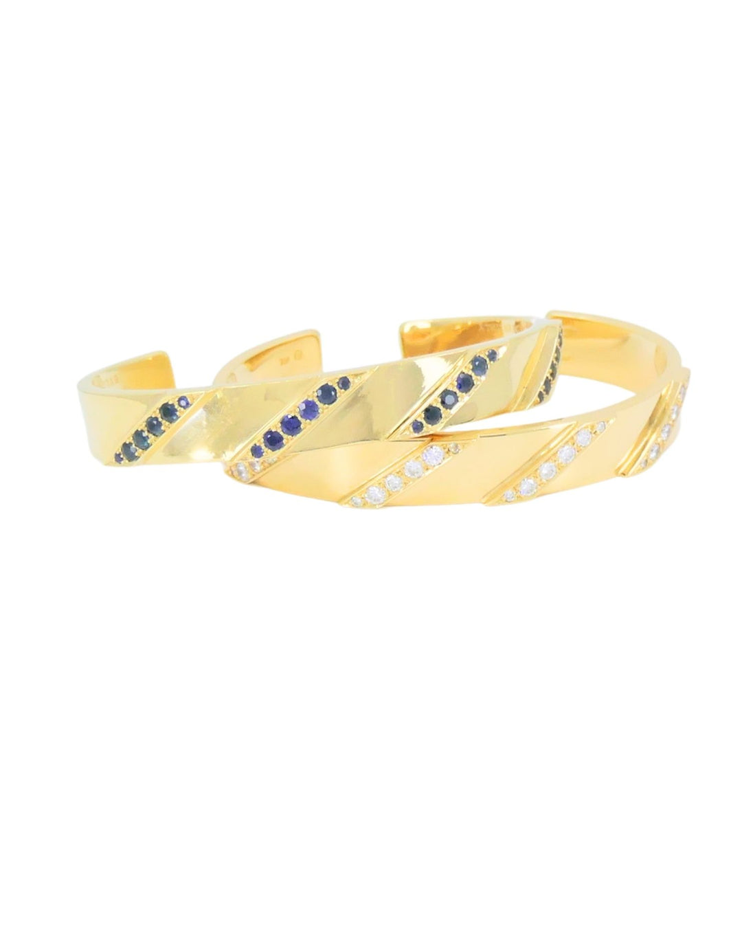 Bvlgari Bulgari 18k Gold Pair of Bracelets Set Diamond Sapphire