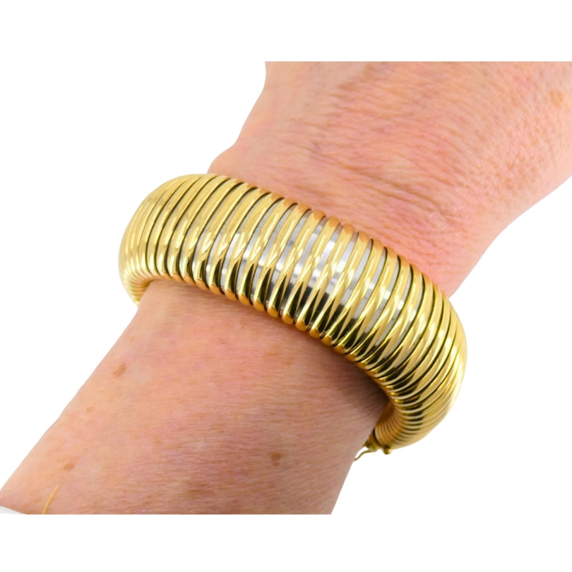 Vintage Cartier Bracelet Tubogas 18k Gold Stainless Steel