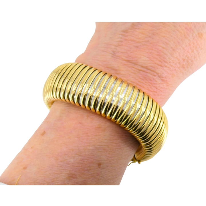 Vintage Cartier Bracelet Tubogas 18k Gold Stainless Steel