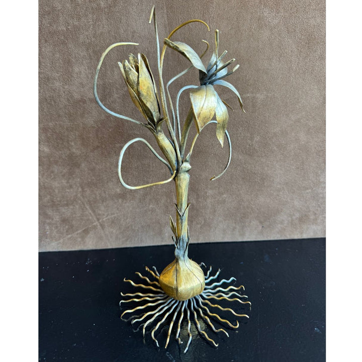 Vintage Tiffany & Co. Gilded Sterling Silver Botanical Floral Sculpture, Mexico