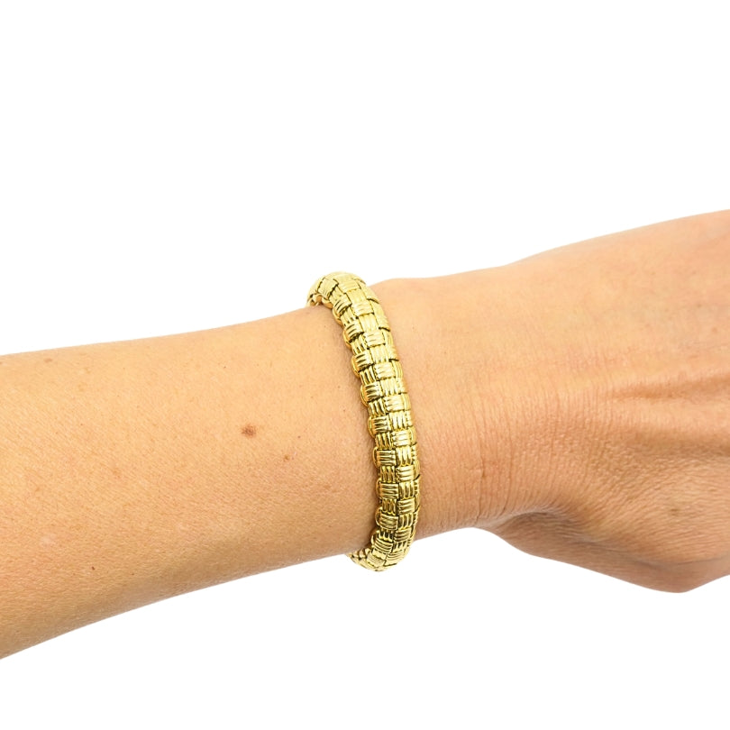 Vintage Cartier Paris 18k Gold Retro Grid Link Bracelet, 1950s-1970s