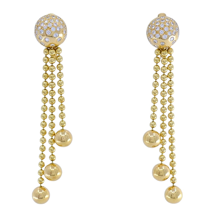 Cartier Nouvelle Vague Draperie 18k Gold Diamond Tassel Earrings, 1999