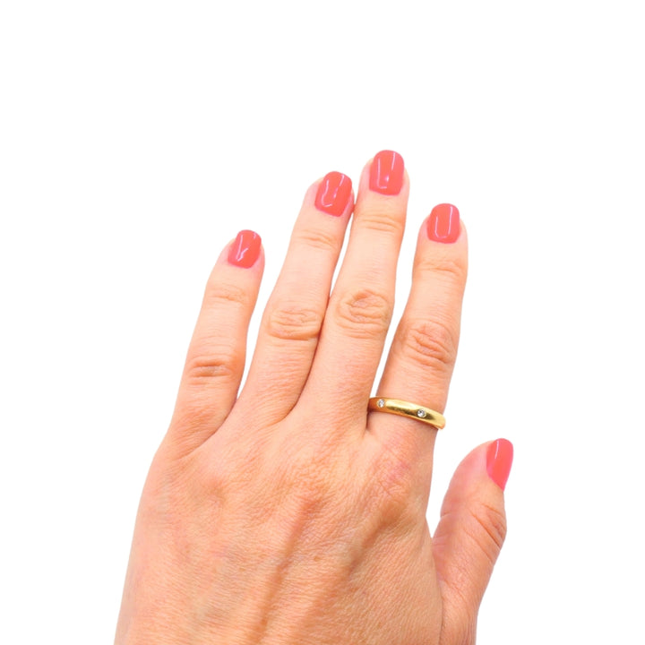 Cartier Stella Ring 18k Gold Diamond Band Vintage
