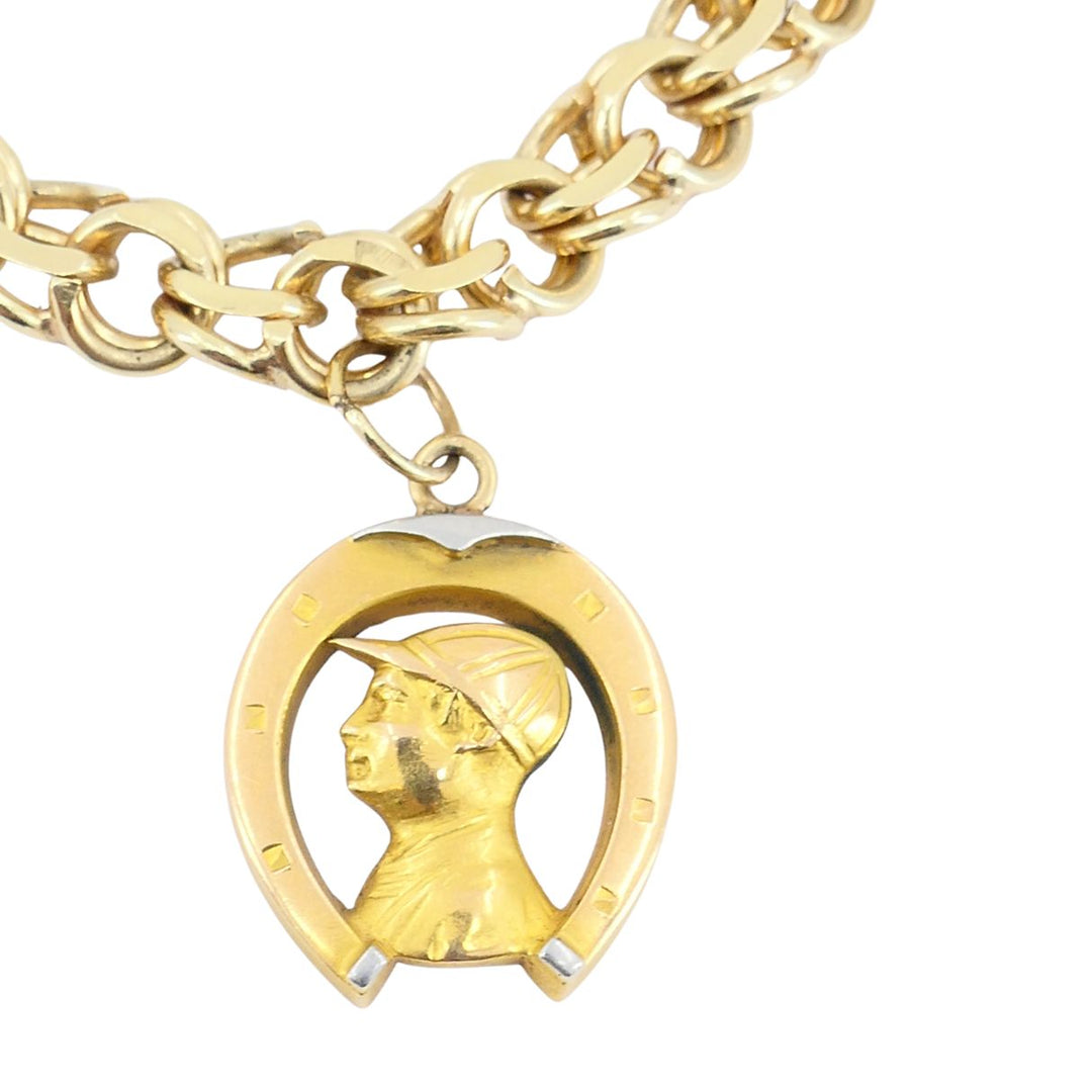Vintage 14k 18k Gold Charm Bracelet