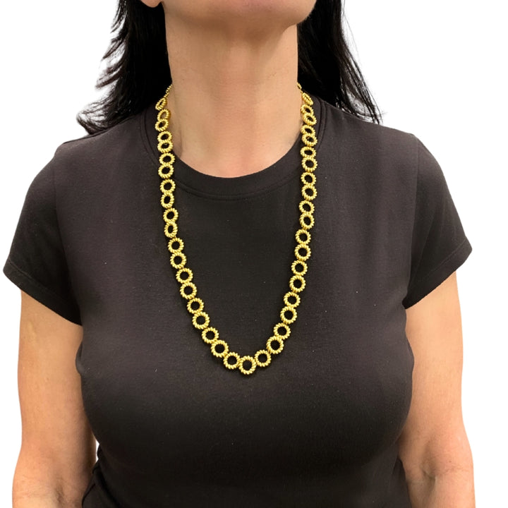 Flato 18K Gold Open Circle Link Necklace, 1960s