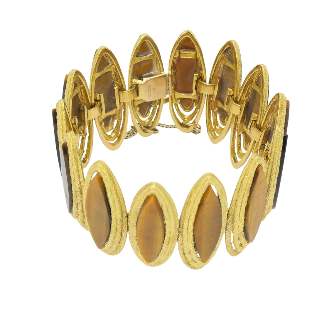 Vintage Kutchinsky Tiger’s Eye Bracelet 18k Gold