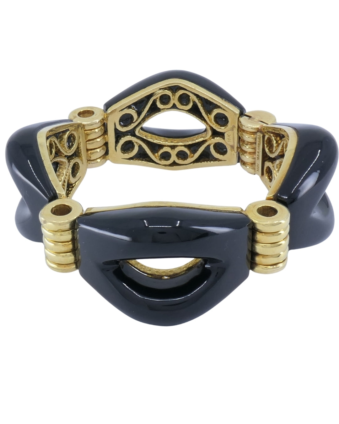 Tiffany & Co. Black Onyx Gold Bracelet 18k Cuff Bracelet