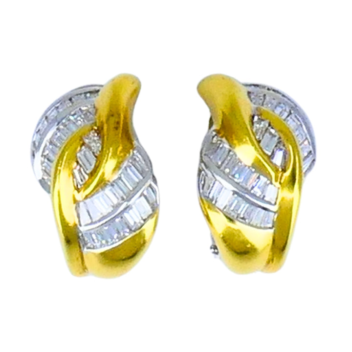 Vintage Luca Carati Diamond Earrings 18k Gold Italian Estate Jewelry