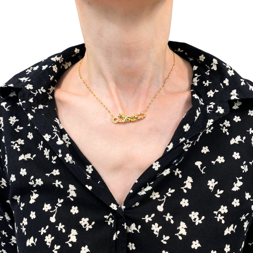 Cartier Panthère de Cartier Pendant 18k Gold Diamond  Necklace