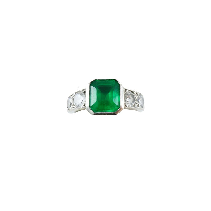 Vintage Tiffany & Co. Platinum Emerald Diamond Ring