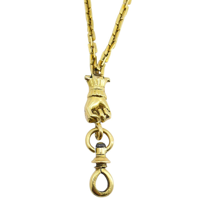 Victorian 18k Gold French Watch Chain Necklace