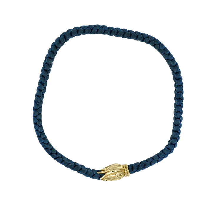 Tiffany & Co. 18k Gold Tulip Clasp Braided Cord Necklace
