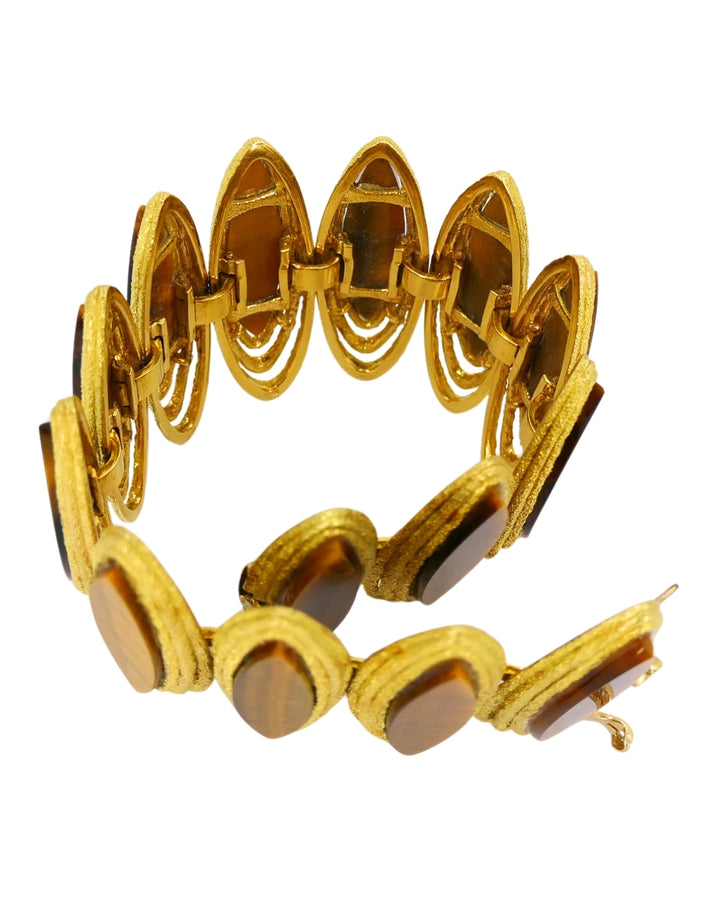 Vintage Kutchinsky Tiger’s Eye Bracelet 18k Gold