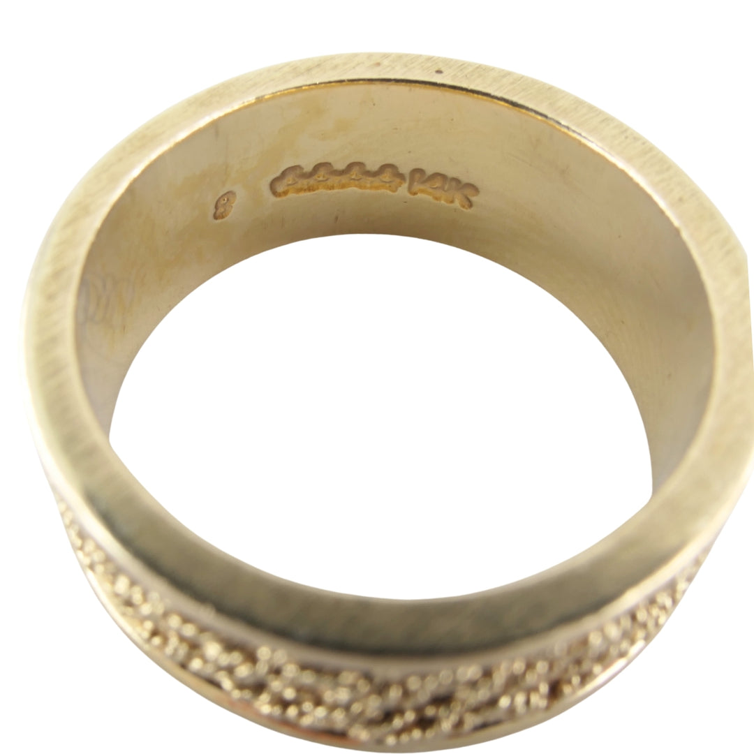 14k Woven Gold Ring Vintage Band Ring