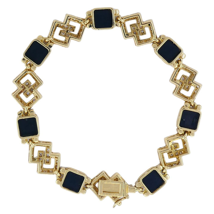 Vintage Van Cleef & Arpels 18k Gold Diamond Onyx Bracelet
