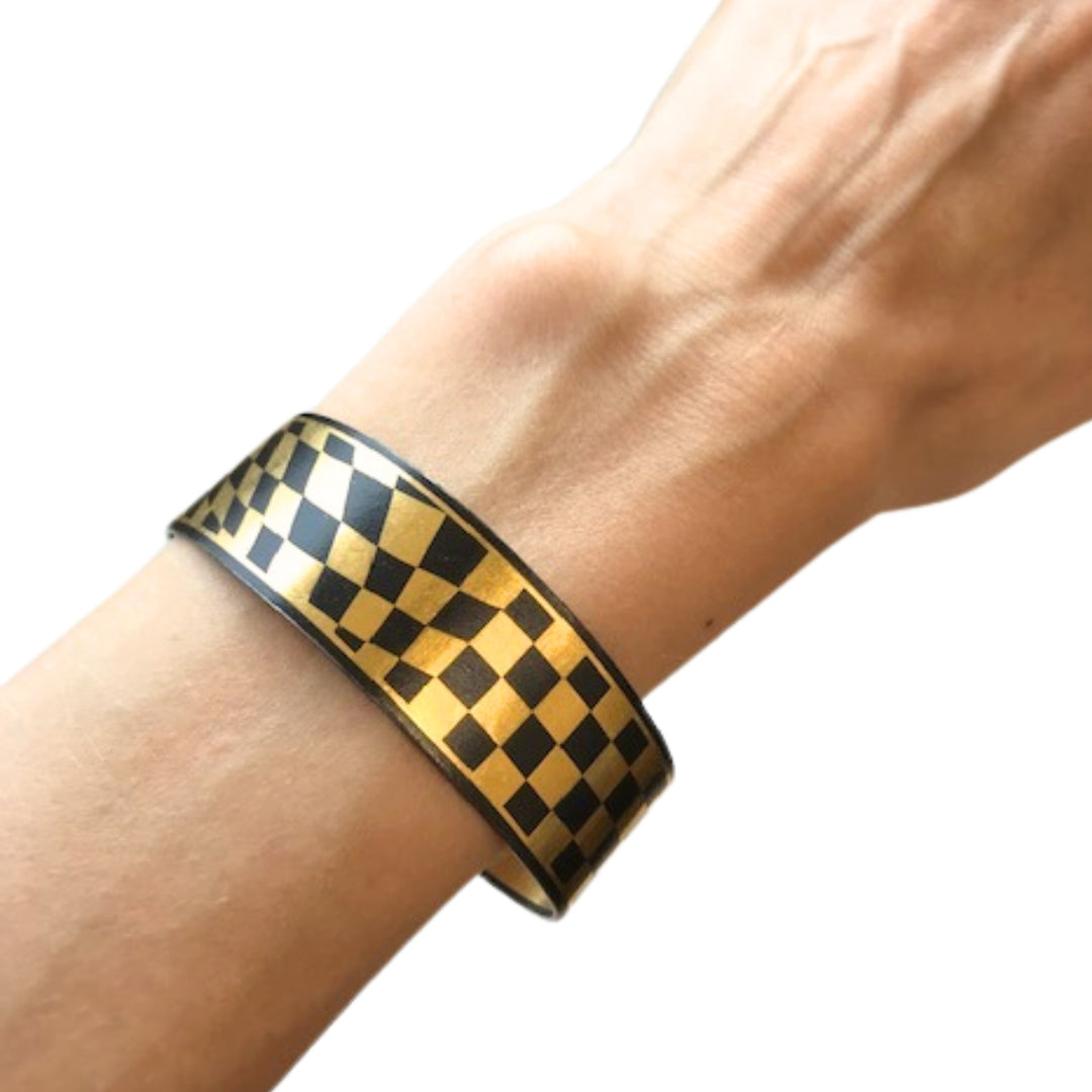 Vintage Tiffany & Co. Angela Cummings Damascene Gold Steel Lacquer Cuff Bangle