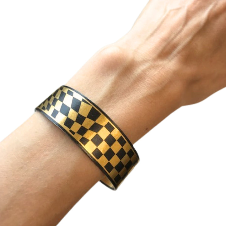 Vintage Tiffany & Co. Angela Cummings Damascene Gold Steel Lacquer Cuff Bangle