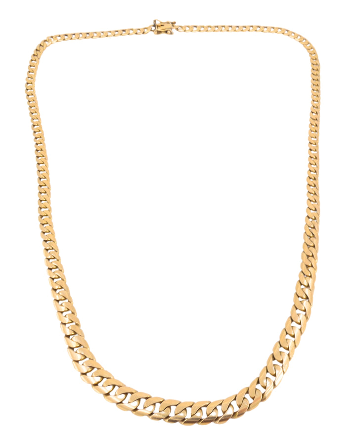 Vintage French 18k Gold Curb Link Chain Necklace