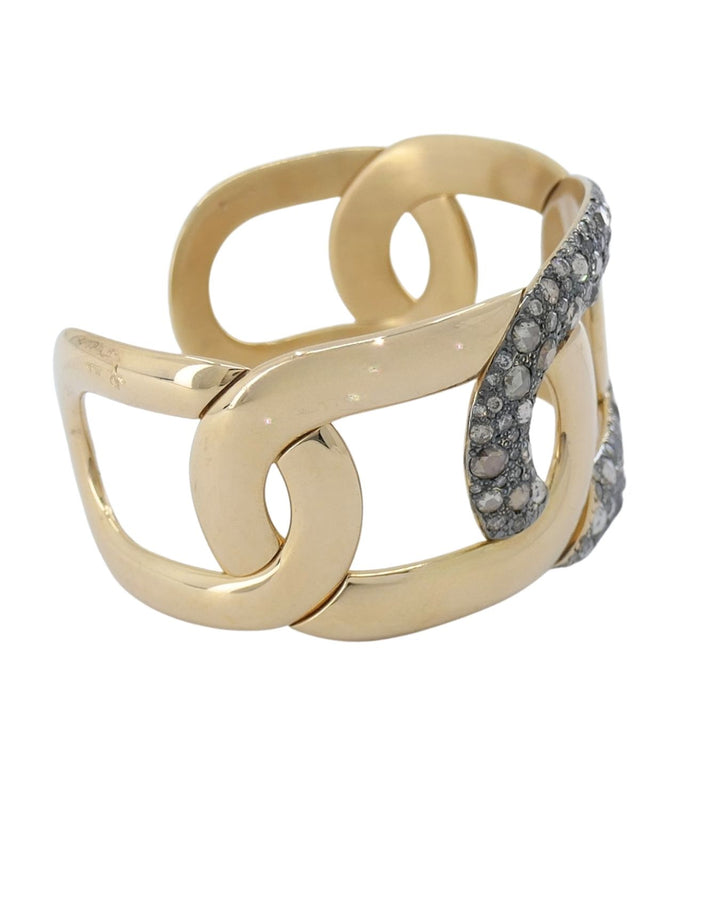 Pomellato Tango 18k Rose Gold Bracelet Brown Diamond Cuff