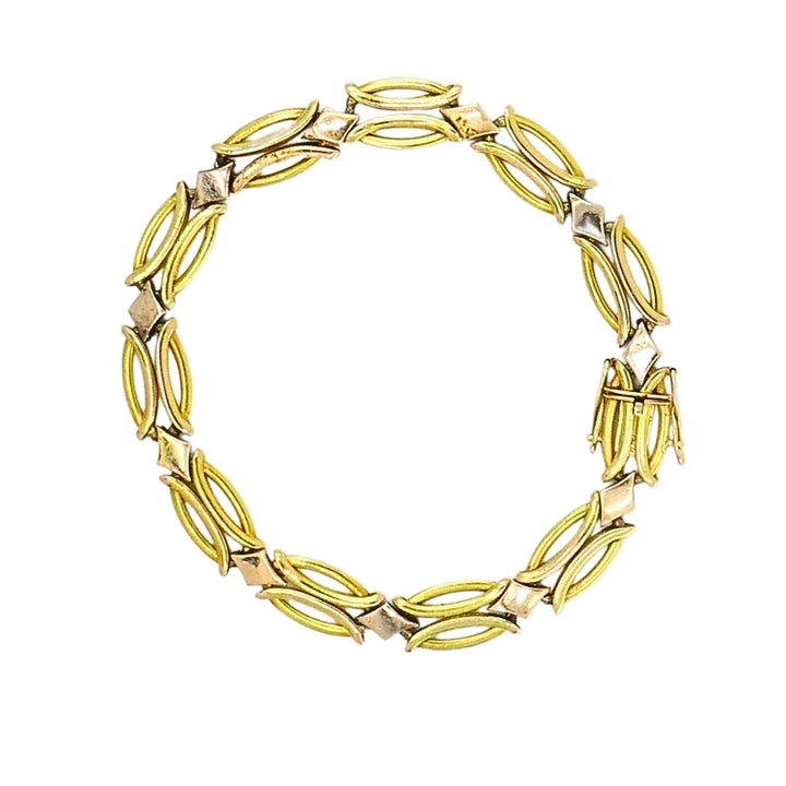 Vintage Two-Tone 14k Gold Link Bracelet