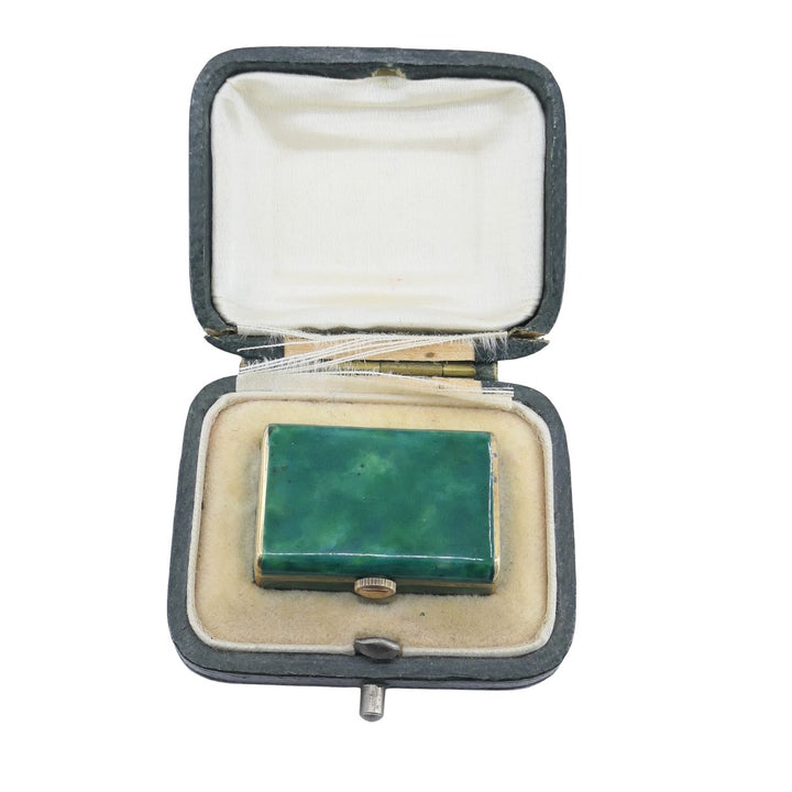 Juvenia Art Deco Swiss Galalith Sterling Silver Purse Watch