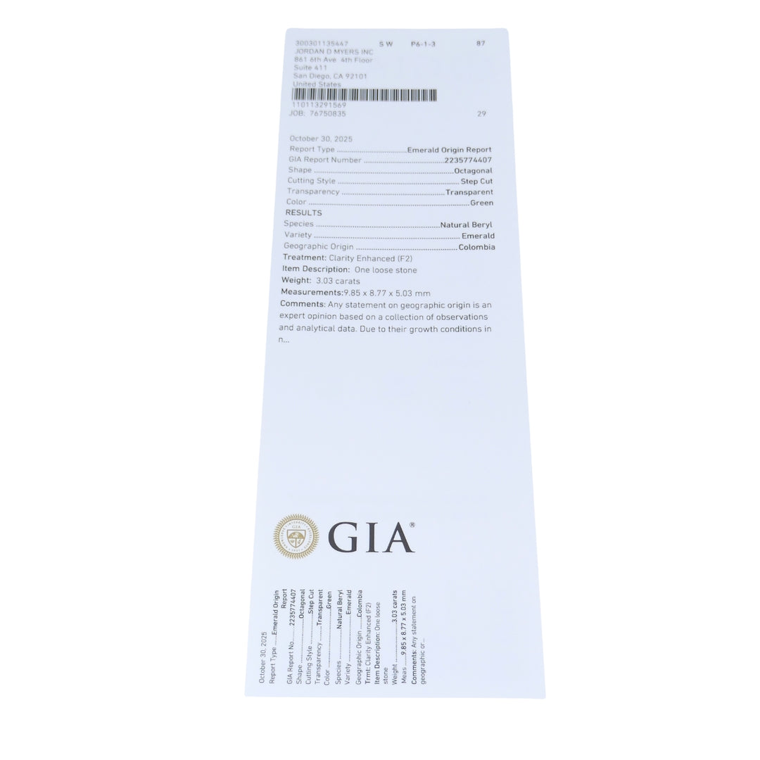 Colombian Emerald Engagement Ring GIA Platinum Diamond