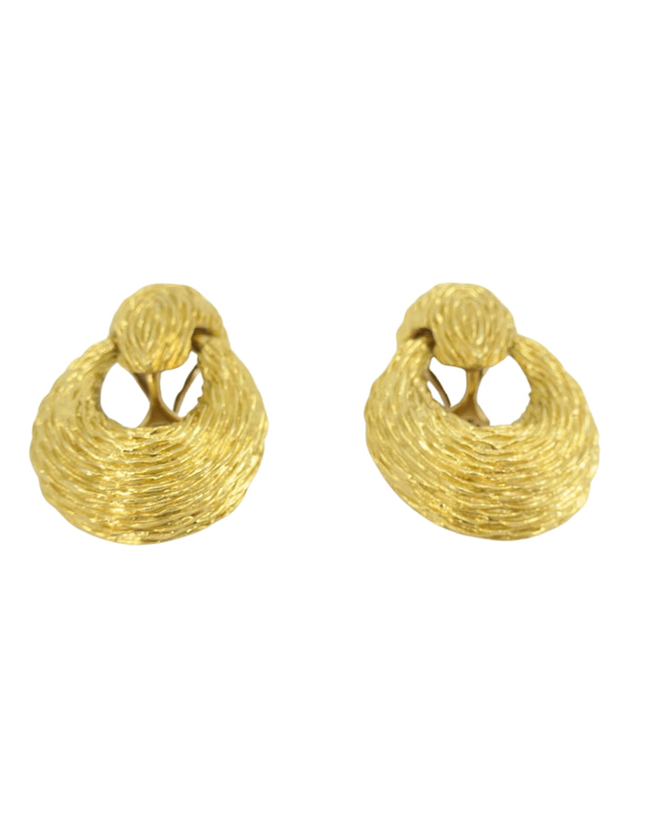 Vintage Van Cleef & Arpels Door Knocker Earrings 18k Gold