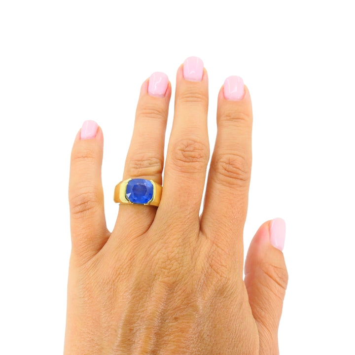 Burma Natural Sapphire 18K Gold Ring GIA Report