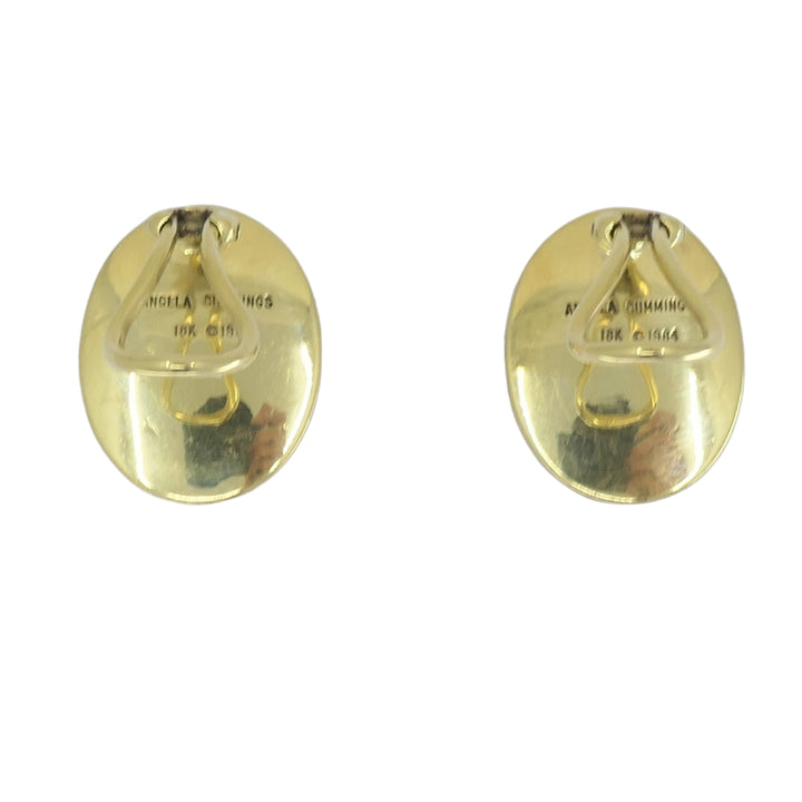 Angela Cummings 18k Gold Abalone Shell Clip On Earrings