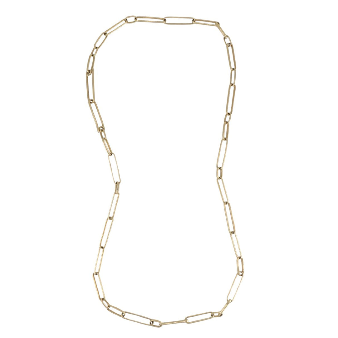 Pomellato 18k Rose Gold Open Rectangular Paperclip Link Necklace