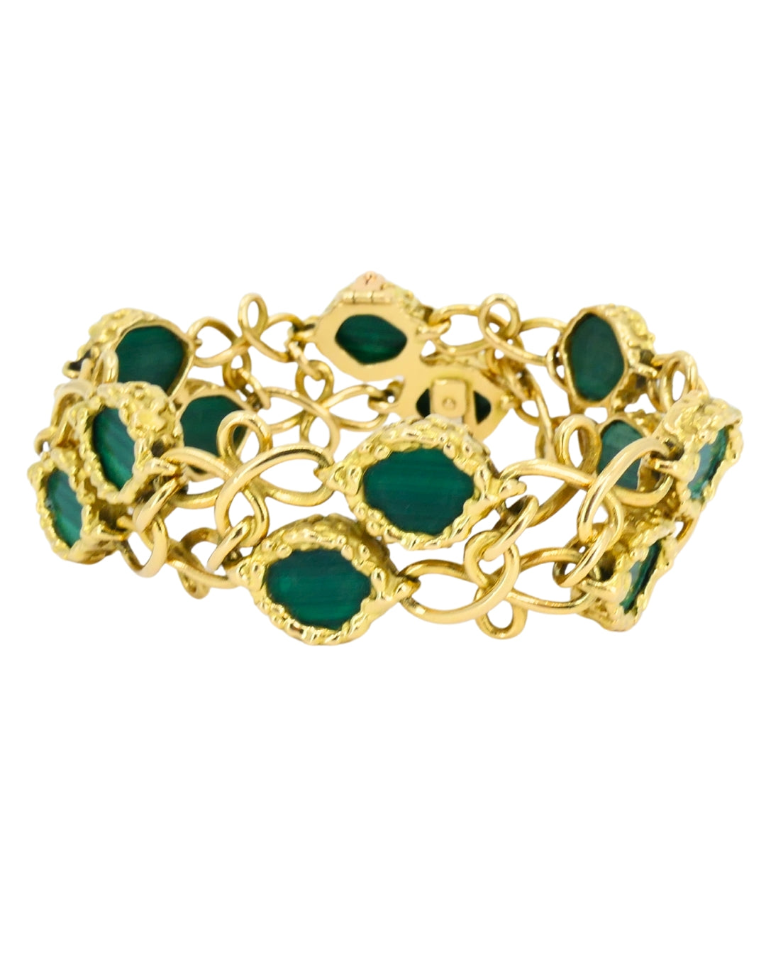Vintage Malachite Bracelet Attributed to Mauboussin Paris 18k Gold