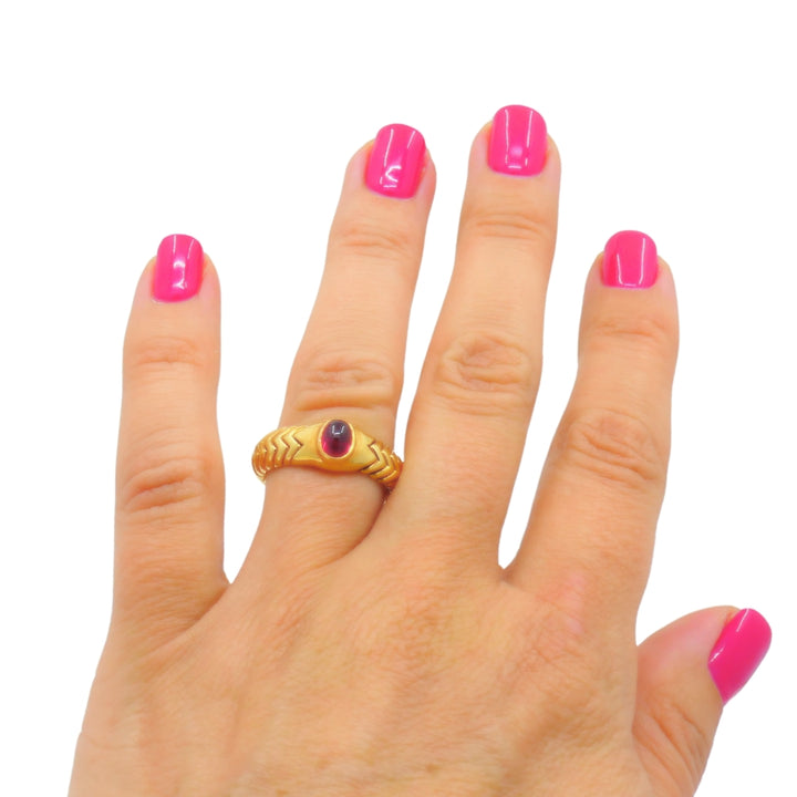 Bvlgari  Spiga 18K Gold Tourmaline Ring