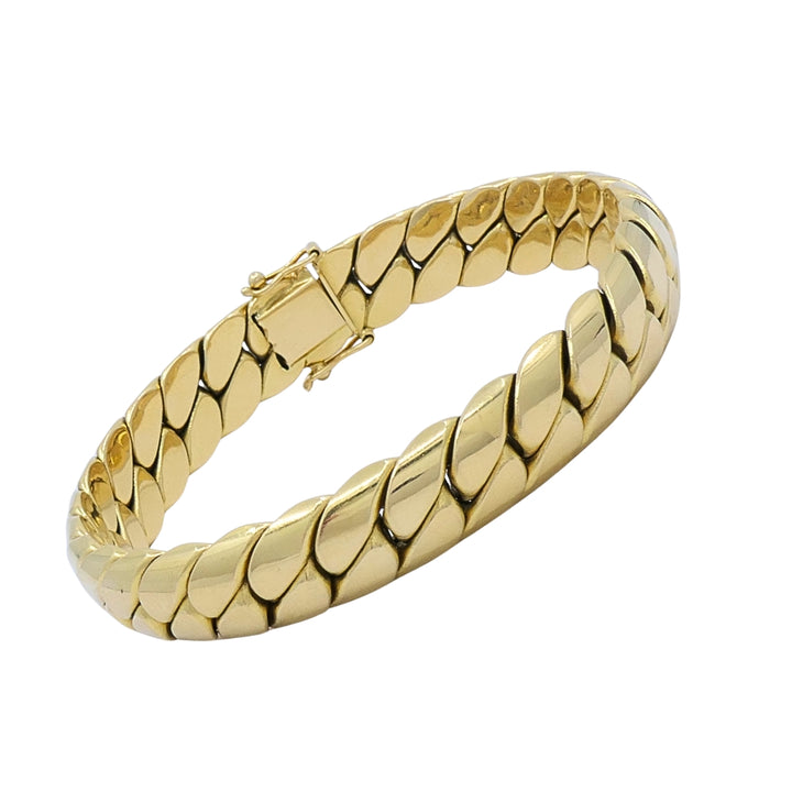 Vintage French 18k Gold Woven Curb Link Bracelet
