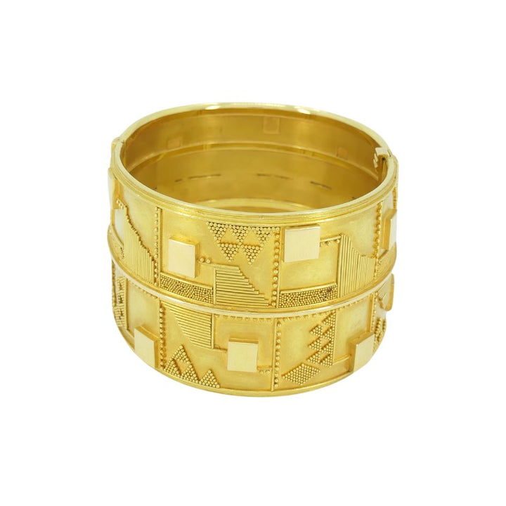 Vintage 18k Gold Geometric Cuff Bracelet