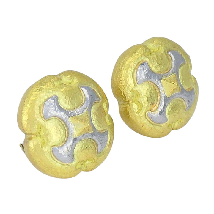 Vintage Trent 18k Gold Platinum Clip-on Earrings