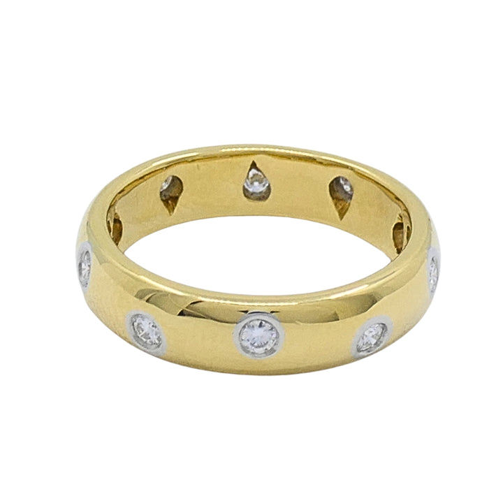 Tiffany & Co. 18k Gold & Platinum Accent Diamond Band Ring