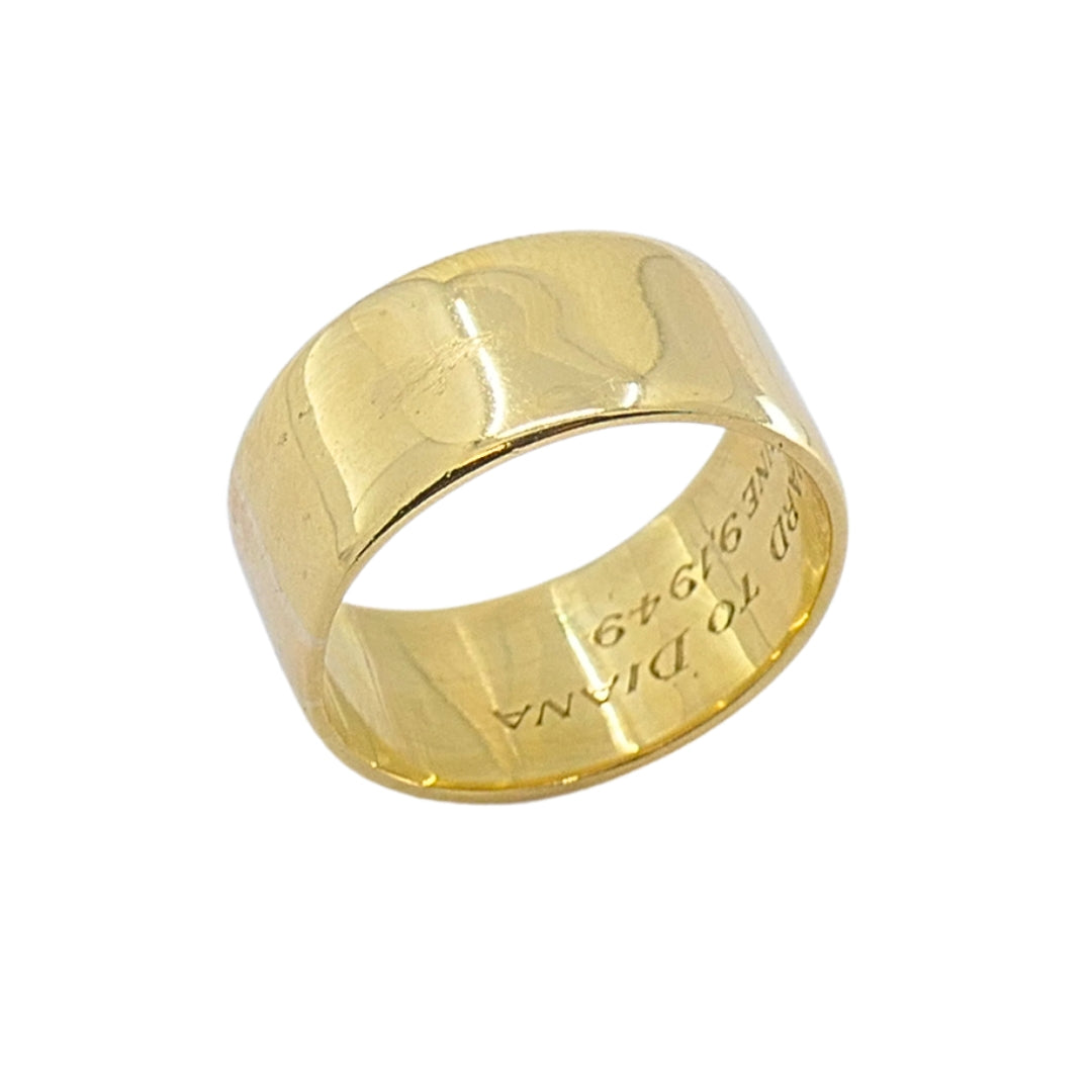 Cartier 18k Gold Wide Wedding Band Ring