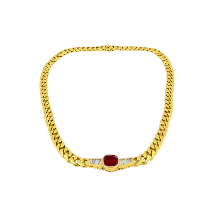 Vintage Bvlgari Bulgari Necklace Diamond Ruby 5cts