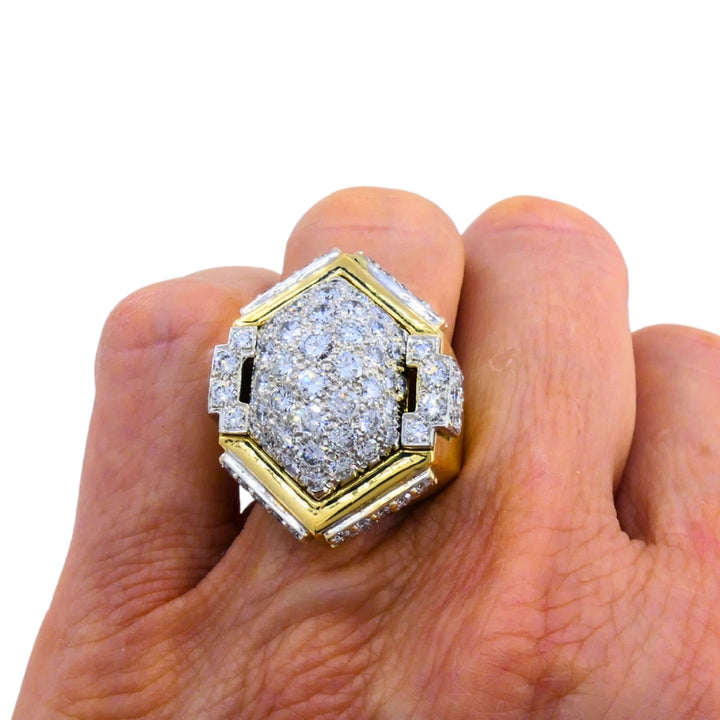 Vintage David Webb 18k Gold Platinum Diamond Ring