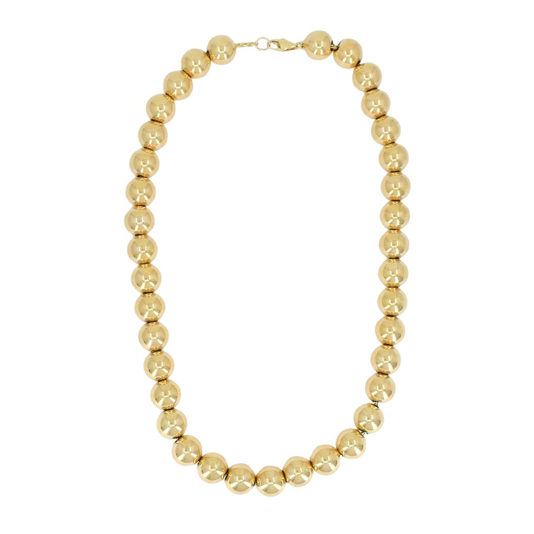 Vintage 14k Gold Ball Bead Collar Necklace Circa 1990s