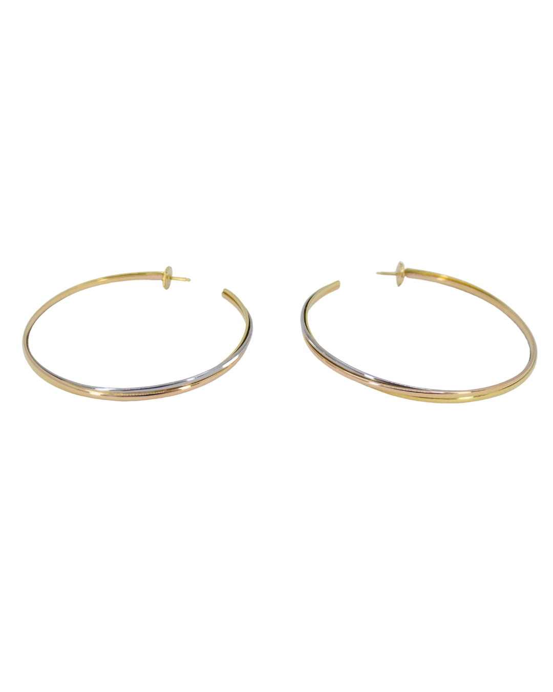 Cartier Trinity Hoop Earrings 18k Tri-Color Gold