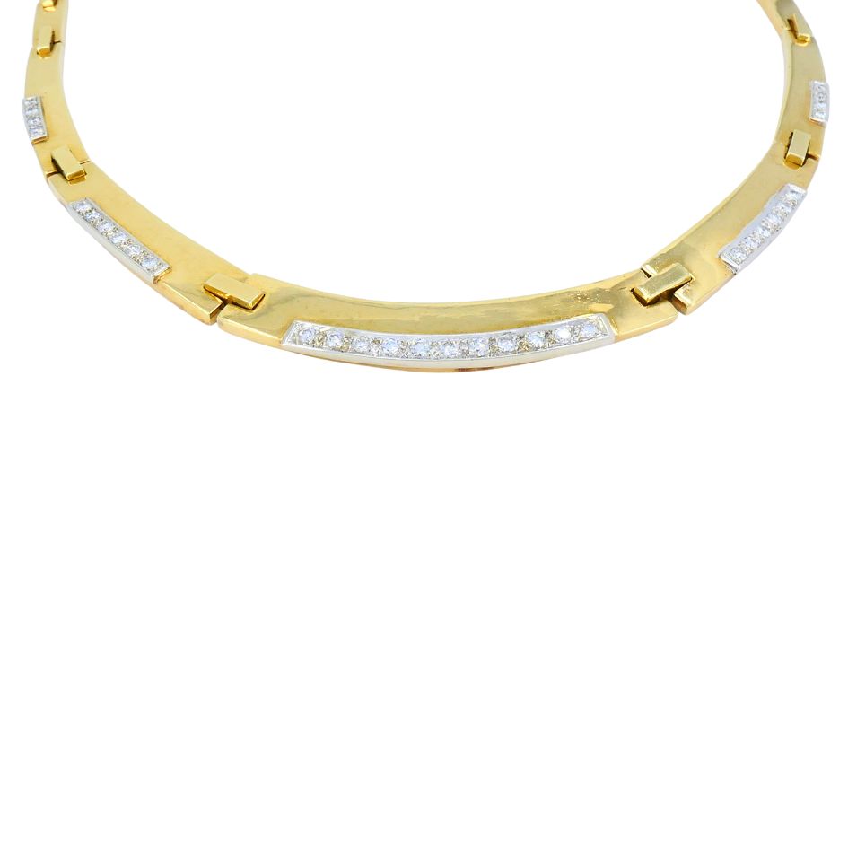 Vintage 14k Two-tone Gold Diamond Necklace
