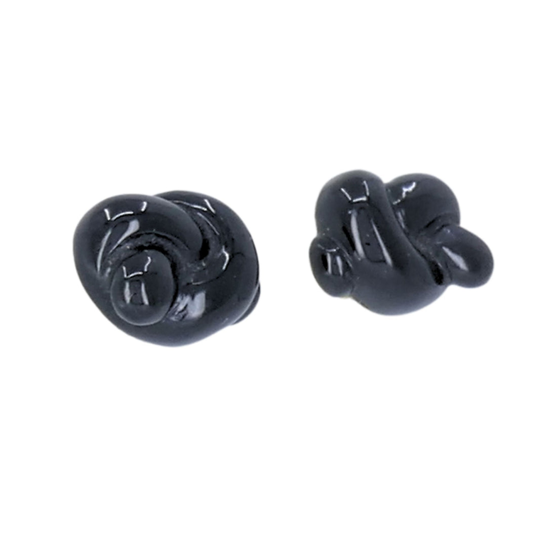 Tiffany & Co. Angela Cummings 1979 18k Gold Black Onyx Knot Vintage Earrings